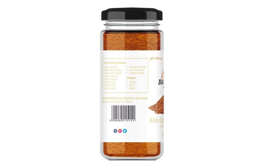 Bhavani's Kids Chutney Powder    Glass Jar  100 grams